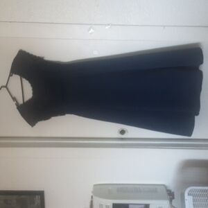 Vintage Michelangelo Navy Lace Bodice Formal Gown Prom Dress Sz 12